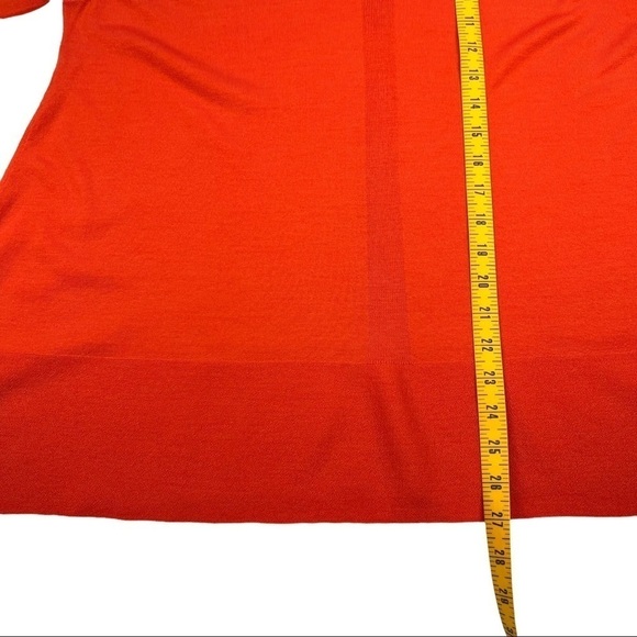Nordstrom Collection Extra Fine Merino Wool Bright Orange Lightweight Sweater L - Picture 6 of 9